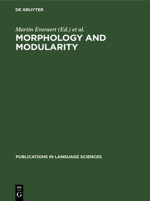 cover image of Morphology and Modularity